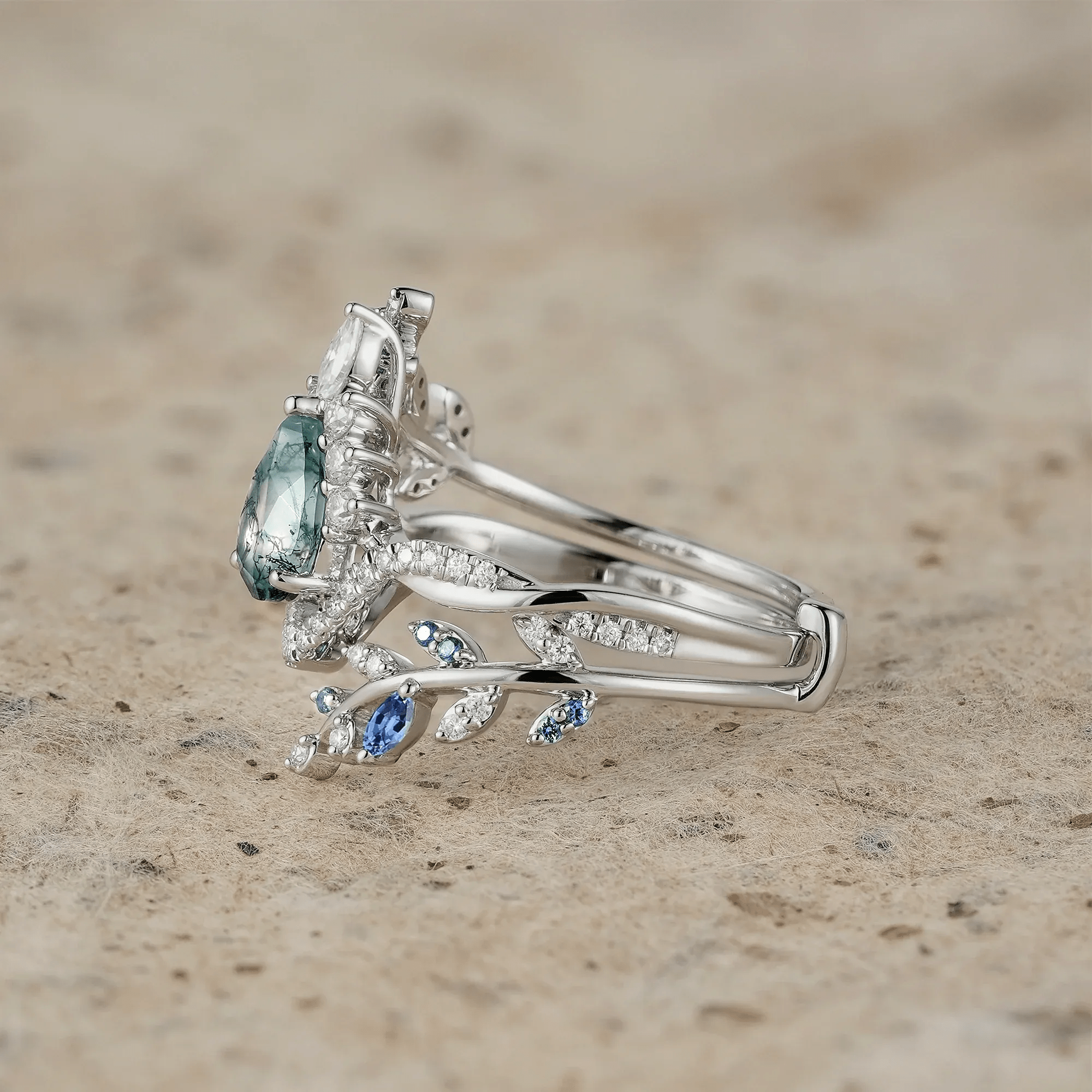 Bague Nymphes Esme foreste - Moissanite Jaspe 💎🌿