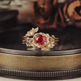 Bague Nymphes Rosalind - Moissanite Rubis 💎🌿