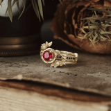 Bague Nymphes Rosalind - Moissanite Rubis 💎🌿