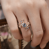 Bague Nymphes Clio Hexaéon - Diamant Moissanite Azur 💎🌿