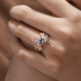 Bague Nymphes Clio Hexaéon - Diamant Moissanite Azur 💎🌿