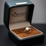 LORIELE - Bague Perle Dorée plaqué Or 18K - Diamant Moissanite 💎