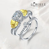 Ensembles de bagues Étreinte du Crâne Argent sterling 925 - Diamant Moissanite 1 Carat 💎