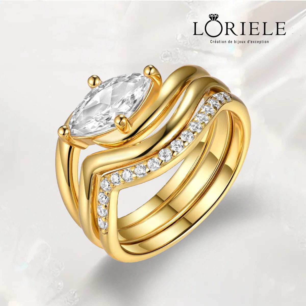 Ensemble de bagues Éclat Harmonia - Diamant Moissanite 1 Carat 💎