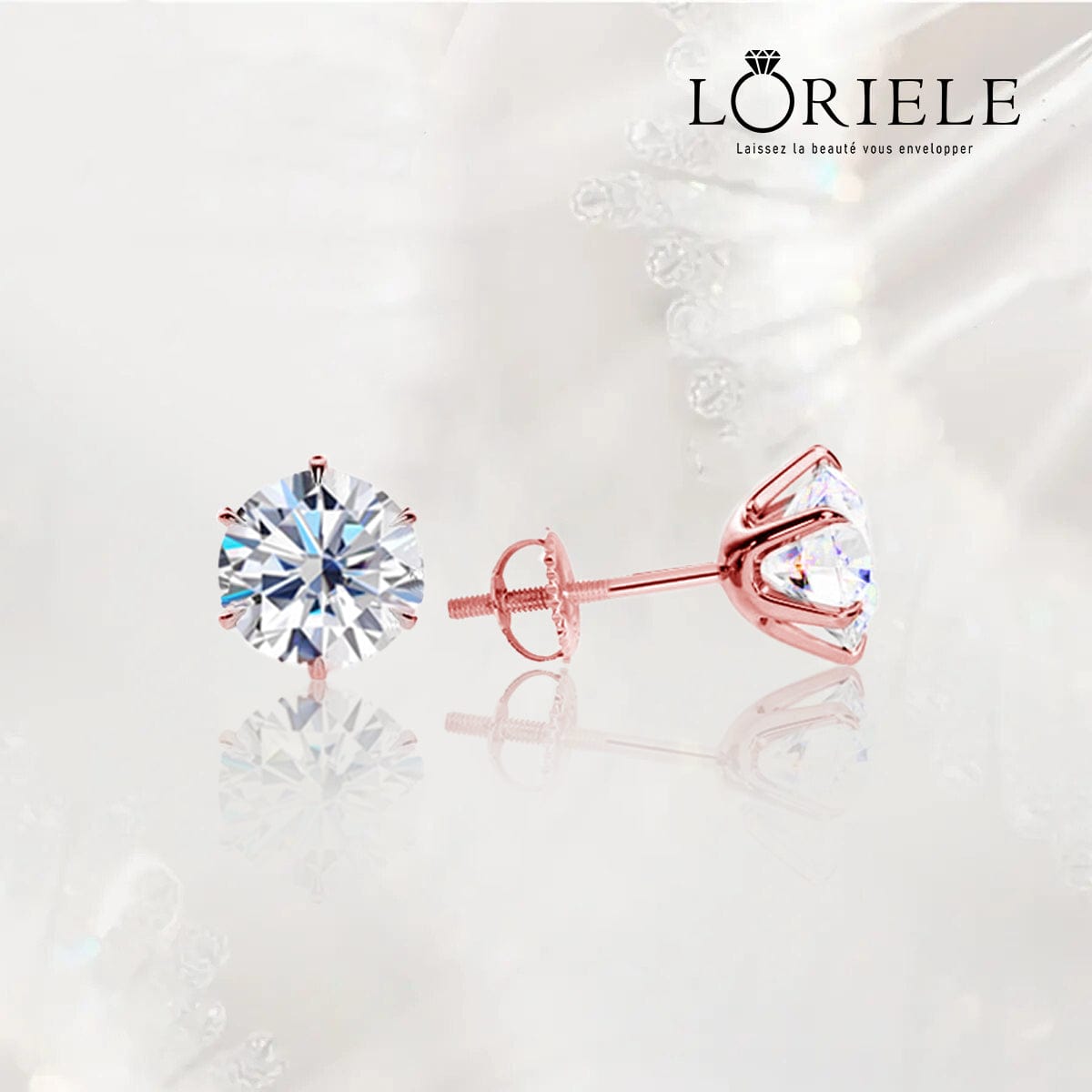 Boucles d'oreilles Clous d'Hermès à Vis - Diamant Moissanite 1 Carat 💎