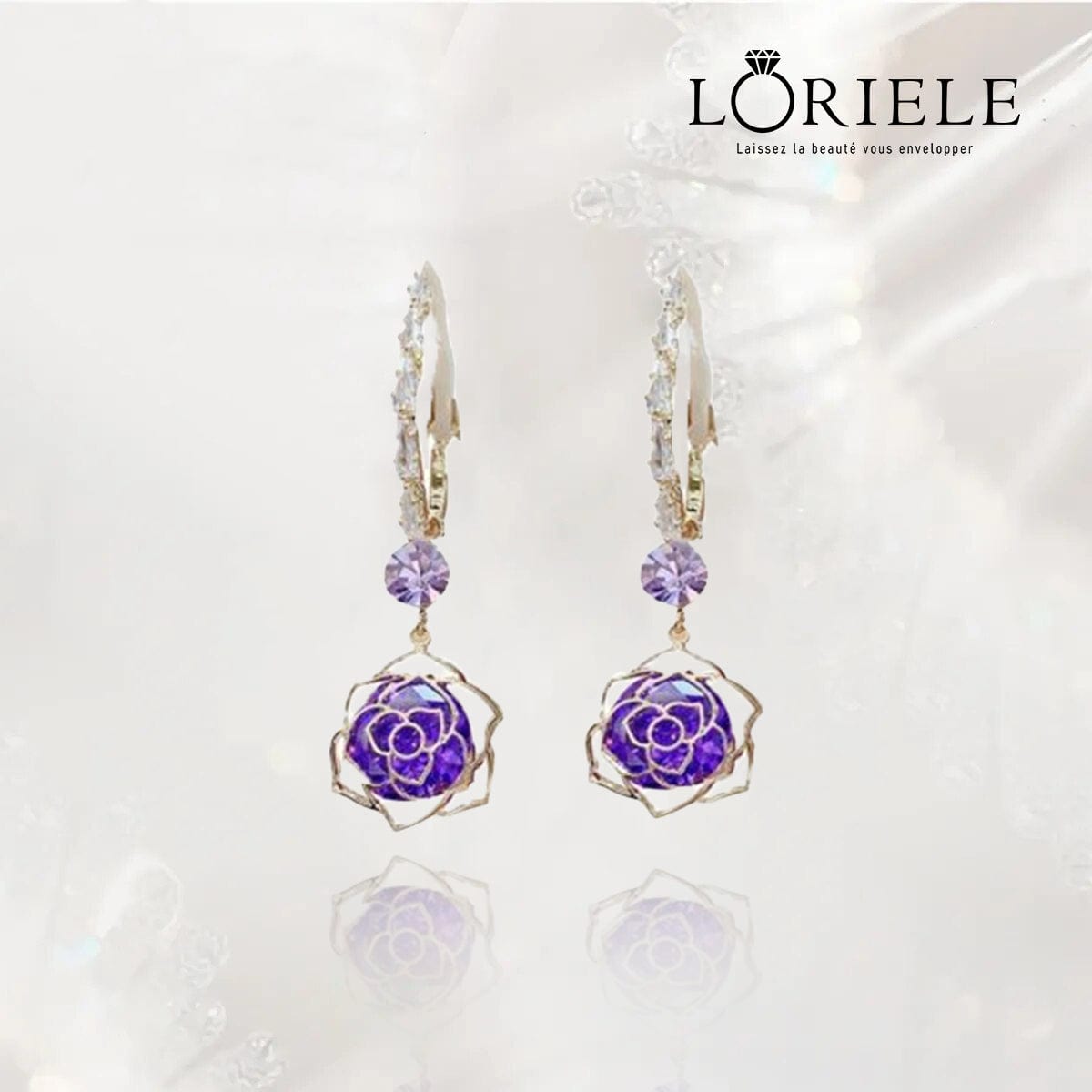 Boucles d'oreilles Rose de Crystal 🔮