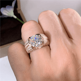 Bague Charme Pavé Amara en Or Rose - Diamant Moissanite 1 Carat 💎