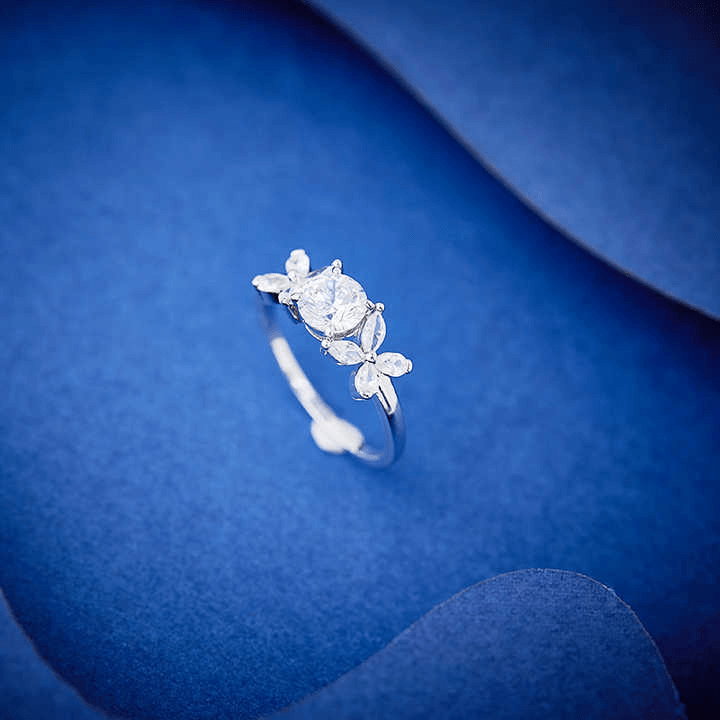 Bague Papillon de Cristal En Argent Sterling 925 - Diamant Moissanite 1 Carat 💎