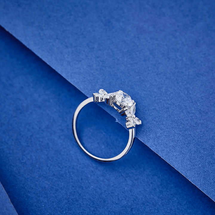 Bague Papillon de Cristal En Argent Sterling 925 - Diamant Moissanite 1 Carat 💎