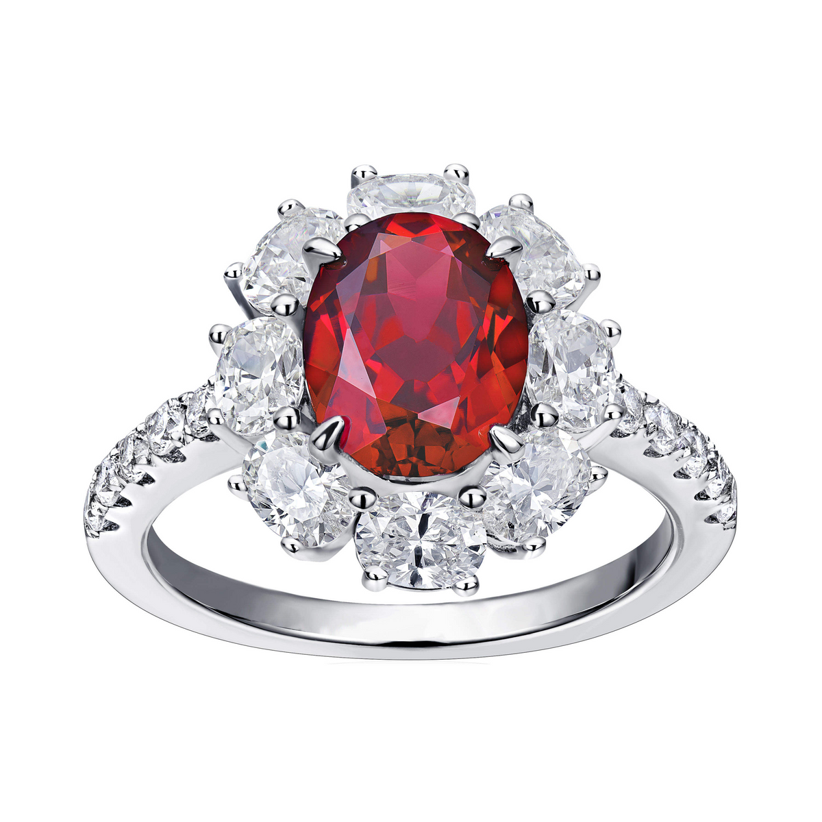 Bague Éclat Carmine - Diamant Moissanite Rouge 🟥
