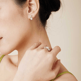 Bague Papillon de Cristal En Argent Sterling 925 - Diamant Moissanite 1 Carat 💎