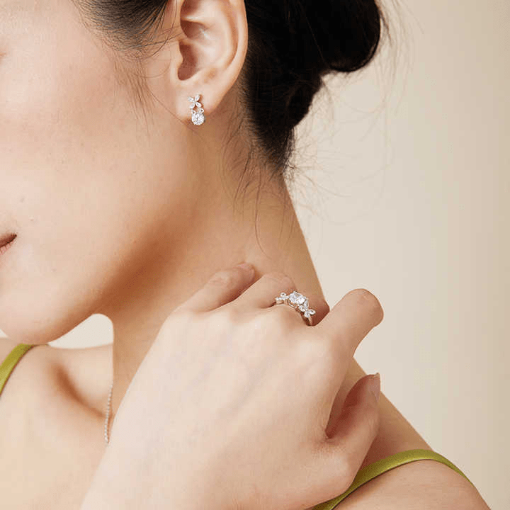 Bague Papillon de Cristal En Argent Sterling 925 - Diamant Moissanite 1 Carat 💎