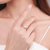 Bague Fleur de Cristal en Argent - Diamant Moissanite💎