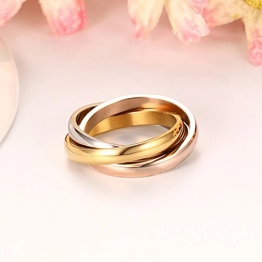 Anneaux Tricolores Or, Argent & Or Rose 🇫🇷