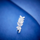 Bague Papillon de Cristal En Argent Sterling 925 - Diamant Moissanite 1 Carat 💎