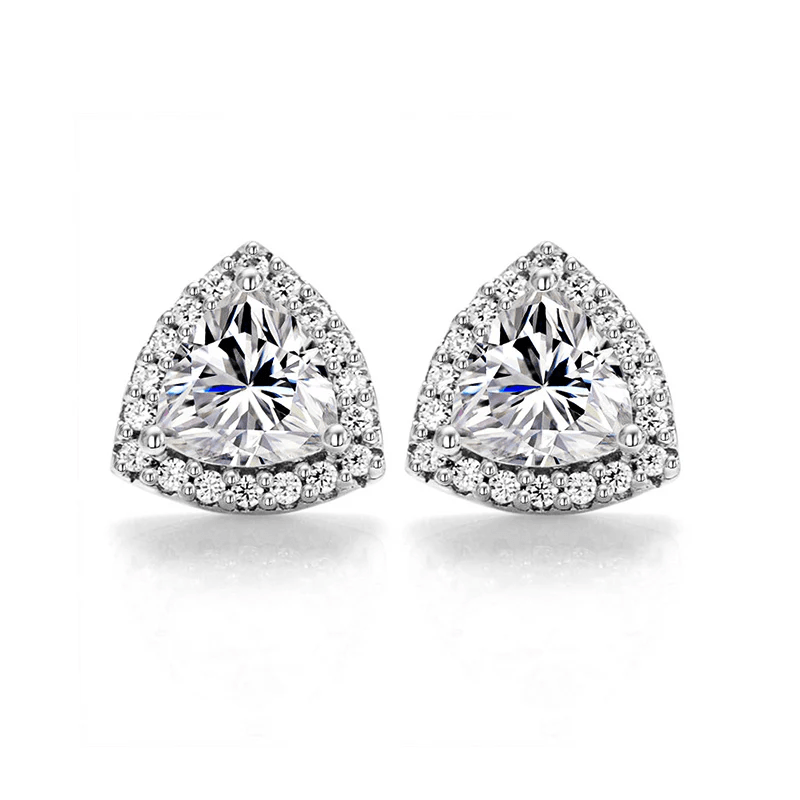 Boucles d'oreilles Pyramide de Brillance En Argent Sterling - Diamant Moissanite 1 Carat 💎