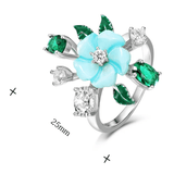 Bague Lotus Azuré - Diamant Moissanite 💎