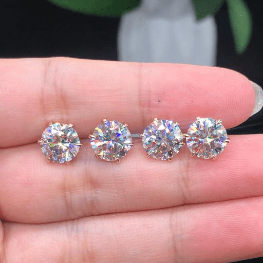 Boucles d'oreilles Clous d'Hermès à Vis - Diamant Moissanite 1 Carat 💎