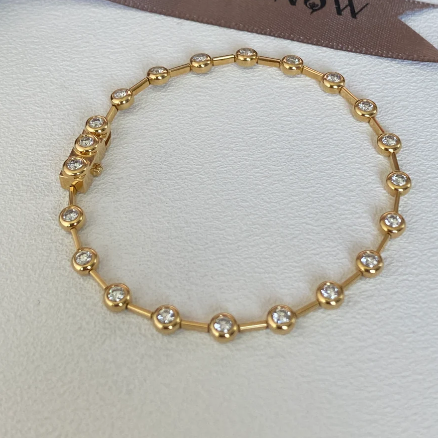 Bracelet Constellation CassiopĂ©e - Diamant Moissanite đ