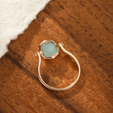 Bague Larmes d’Ambroisie Plaqué Or 18 Carats - Amazonite naturelle🧫
