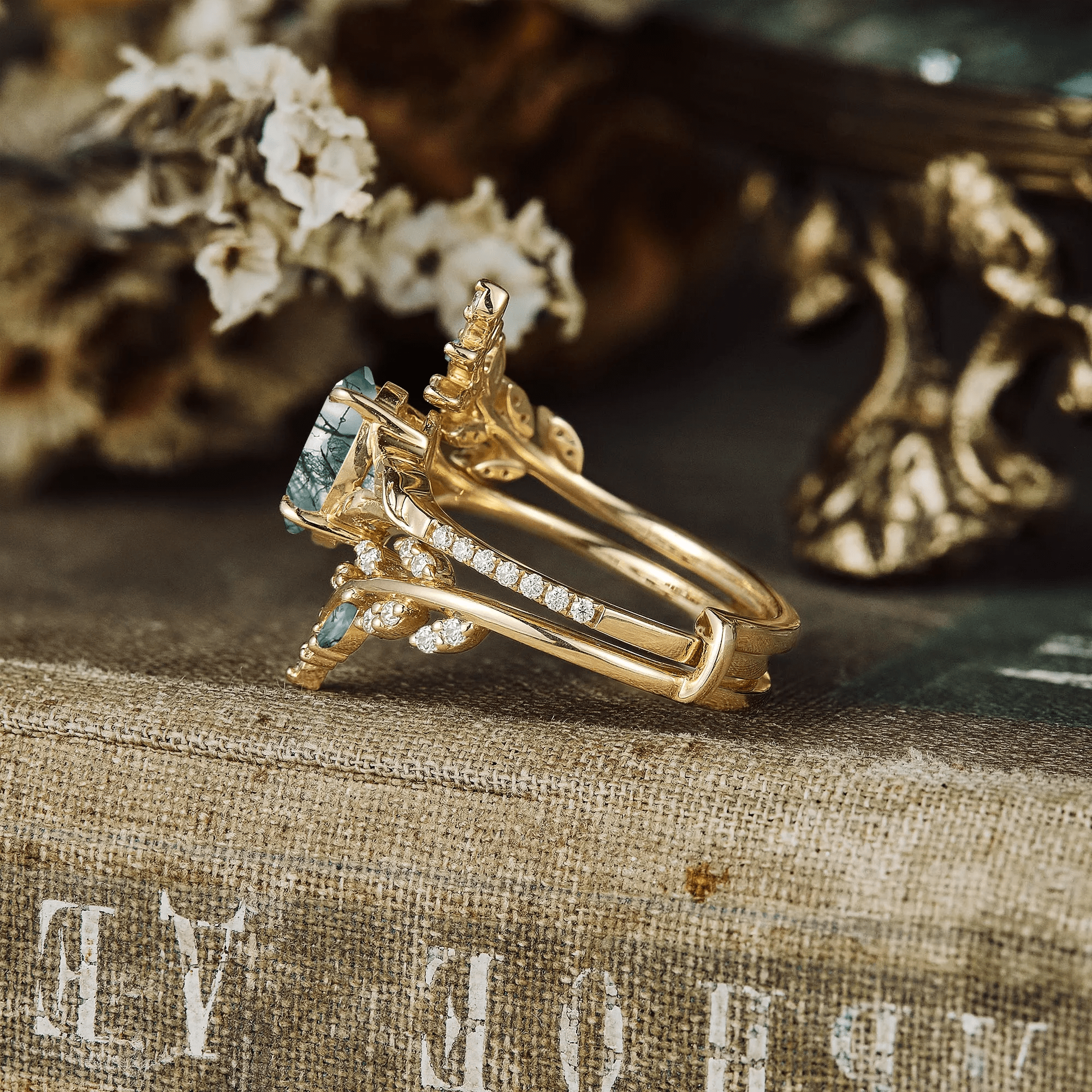 Bague Nymphes Aphrodite - Moissanite Jaspe 💎🌿