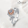 LORIELE - Bague Solitaire Rose Ballerina en Argent Sterling 925 - Diamant Moissanite 1 Carat 💎