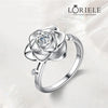 LORIELE - Bague Rose Étoilée en Argent Sterling 925 - Diamant Moissanite 1 Carat 💎