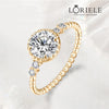LORIELE - Bague Perle Dorée plaqué Or 18K - Diamant Moissanite 💎