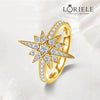 LORIELE - Bague de Fiançailles Étoile d’Or Solis Or 18 Carats - Diamant Moissanite 1 Carat 💎