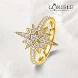 LORIELE - Bague de Fiançailles Étoile d’Or Solis Or 18 Carats - Diamant Moissanite 1 Carat 💎