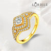 LORIELE - Bague de Fiançailles Solis Splendor Plaqué Or 18 Carats - Diamant Moissanite 1 Carat 💎