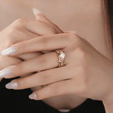 Ensembles de bagues Union Isis Plaqué Or & Argent Sterling 925 - Diamant Moissanite 1 Carat 💎