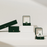 Écrin à Bijoux de Mariage en cuir Pur Vert - LORIELE™