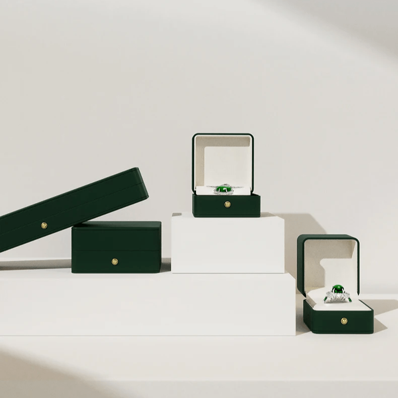 Écrin à Bijoux de Mariage en cuir Pur Vert - LORIELE™