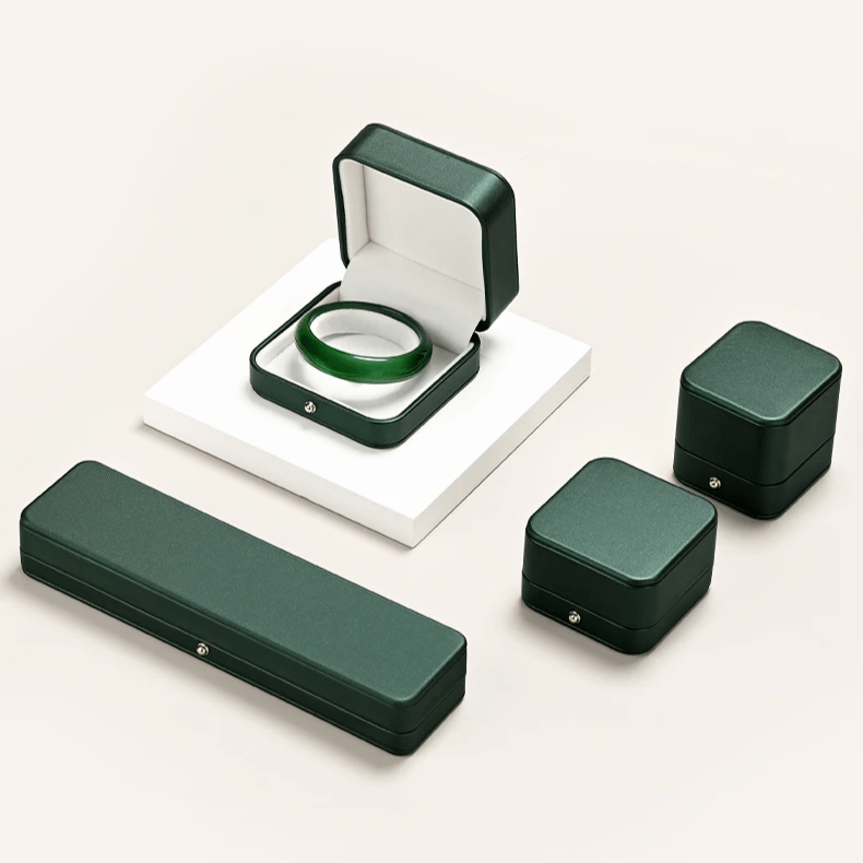 Écrin à Bijoux de Mariage en cuir Pur Vert - LORIELE™