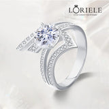 LORIELE - Bague Couronne Céleste en Argent Sterling 925 - Diamant Moissanite 1 Carat 💎