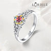 LORIELE - Bague Solitaire Diamant Arc-en-ciel en Argent Sterling 925 - Diamant Moissanite 1 Carat 💎