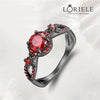 Bague Sépulture de Velours en Rhodium Noir - Moissanite Rouge 1 Carat 💎