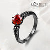 Bague Solitaire Crimson Phantom en Rhodium Noir - Moissanite Rouge 1 Carat 💎