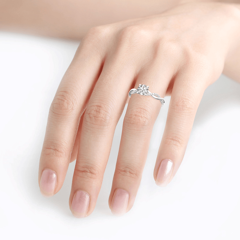 Bague Nœud du Destin En Argent Sterling 925 - Diamant Moissanite 1 Carat 💎