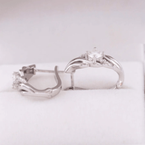 Boucles d'oreilles Spirale Argentée En Argent Sterling - Diamant Moissanite 1 Carat 💎