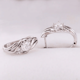 Boucles d'oreilles Spirale Argentée En Argent Sterling - Diamant Moissanite 1 Carat 💎