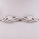 Boucles d'oreilles Spirale Argentée En Argent Sterling - Diamant Moissanite 1 Carat 💎