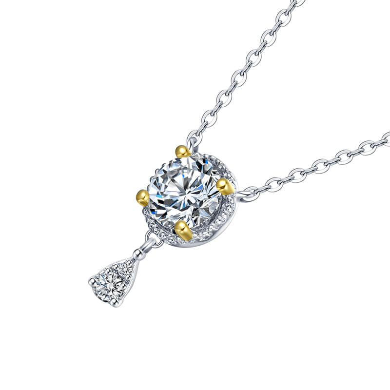 Collier Reflet Stellaire en Argent Sterling 925 - Diamant Moissanite 1 Carat 💎