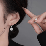 Boucles d’oreilles Halo Séléné, fermoirs à levier - Diamant Moissanite💎