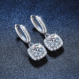 Boucles d’oreilles Halo Séléné, fermoirs à levier - Diamant Moissanite💎
