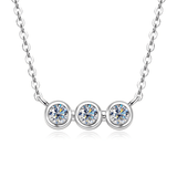 Collier Éclat Trilogie Scintillante en Argent Sterling 925 - Diamant Moissanite 1 Carat 💎