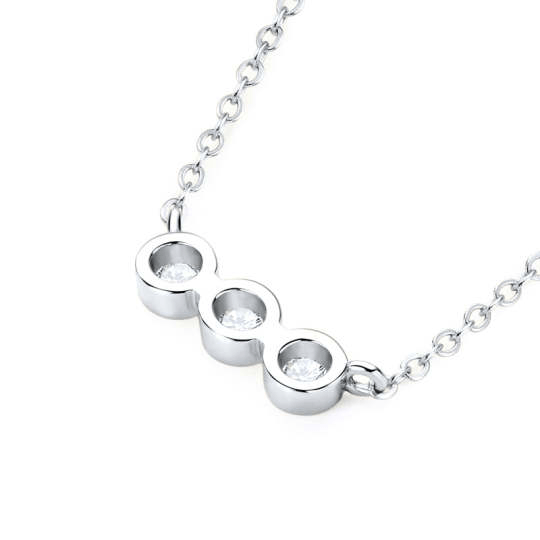 Collier Éclat Trilogie Scintillante en Argent Sterling 925 - Diamant Moissanite 1 Carat 💎