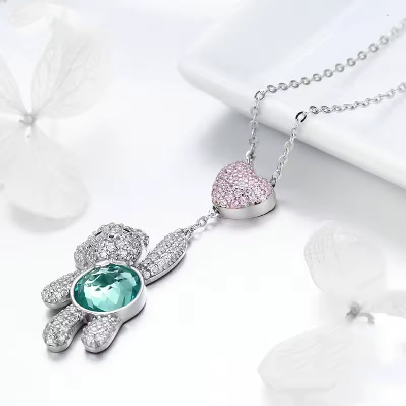 Pendentif Ourson Petit Bonheur 🧸 – Diamant Moissanite💎