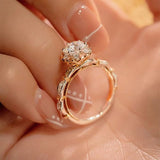 Bague Solitaire Dahlia en Argent Sterling 925 - Diamant Moissanite 1 Carat 💎